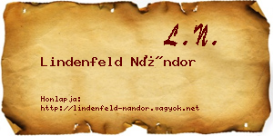 Lindenfeld Nándor névjegykártya